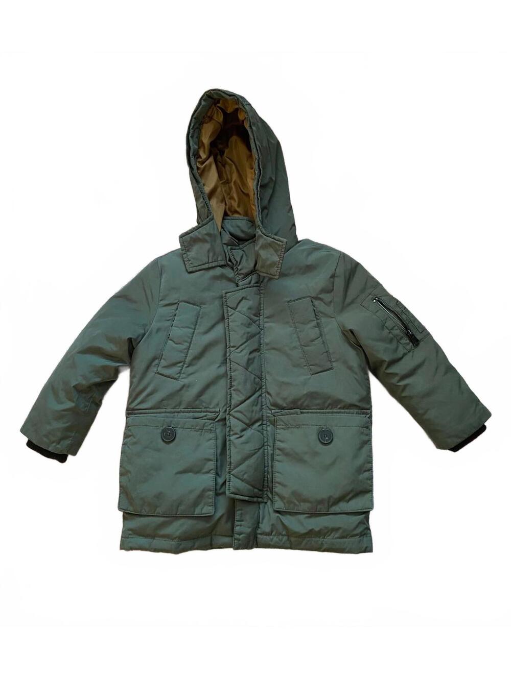 Zara Kids Olive Green Parka Coat Kids Size 5